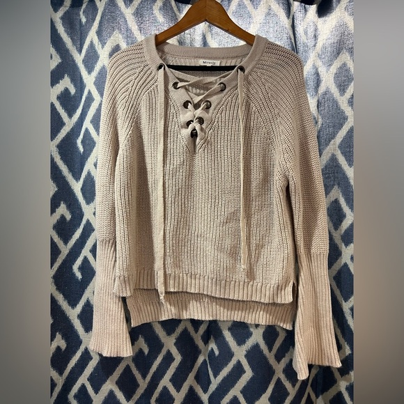 Miracle Cream Sweater with Bell Sleeves Size L - Picture 1 of 4